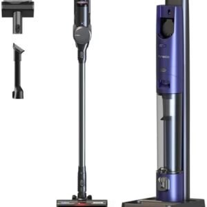 Tineco Pure ONE Station FurFree Cordless Vacuum Cleaner with 3L Auto Dust Base, Smart Stick Vacuum Cleaner Powerful Suction & Lightweight, ZeroTangl Brush for Hard Floor, Carpet & Pet Hair, Blue