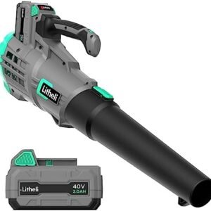 Litheli Cordless Leaf Blower 40V, Battery Leaf Blowers for Lawn Care, Lightweight Axial Blower for Blowing Leaf, Dust, Debris, with 2.0Ah Battery & Charger Included