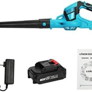 NEREIDS NET Leaf Blower,Handheld Leaf Blower,21V 1500mAh Battery-Powered Leaf Blower, 0-2.4 Cubic Meters/Minute Air Volume Leaf Blower Garden Vacuum Gardening Vacuum,Cordless Snow Leaf Debris Blower