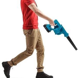 2 in 1 Cordless Leaf Blower, Lithium Battery Handheld Blade Blower Machine Vacuum Cleaner for Blowing Leaf, Cleaning, Removing Snow with Collector Bag and Battery, 22000r/min