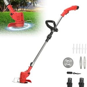 【US Warehouse】 3-in-1 Lawn Edger Grass Trimmer, Weed Whacker Cordless Edger Trimmer Battery Powered 12V 2000mAh, Electric Weed Eater Brush