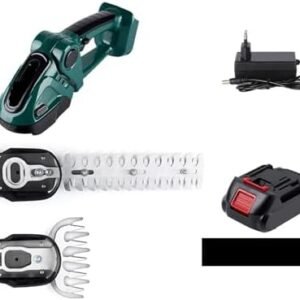 2 in 1 Electric Hedge Trimmer 2 in 1 Hedge Trimmer Lawn Mower Household Garden Shrub Scissors Grass Scissors Tools (Color : Green-1 Battery)