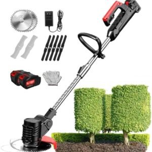 1880W Electric Cordless Lawn Mower Rechargeable Garden Lawn Mower with 3 Types of Blades for Home Landscaping and Gardening,24V/4.0Ah
